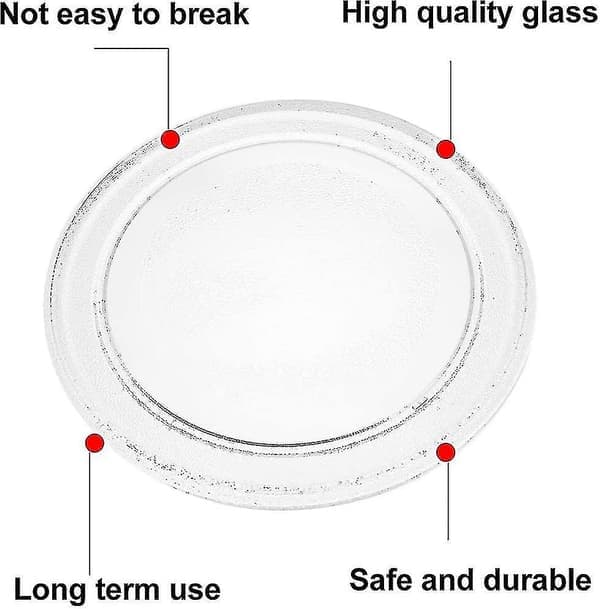 Universal mikrobølgeovn glasplade med holder, 245mm/24.5cm/9.65inch