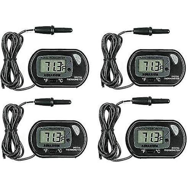 Akvarie Termometer 4 Stycken Digital Med Vattentät Sond För Akvarium Glasbehållare