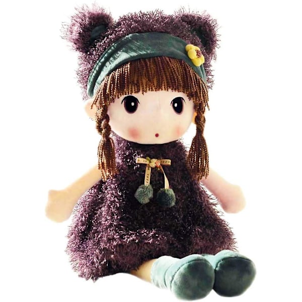 Kawaii 17 tum plyschflicka leksak docka. Bra present till barn baby älskare.(lila)