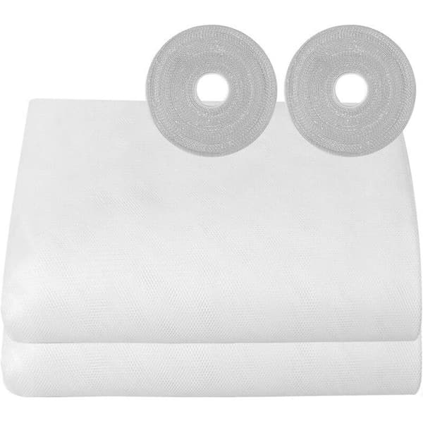 Fönsterinsektsnät (2-pack, 150x200 cm) - Justerbart självhäftande nät (vit)