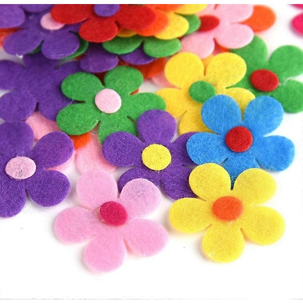 240 Stycken Filt Blommig Tyg Blomsterprydnad DIY Hantverk (Blandade Färger)