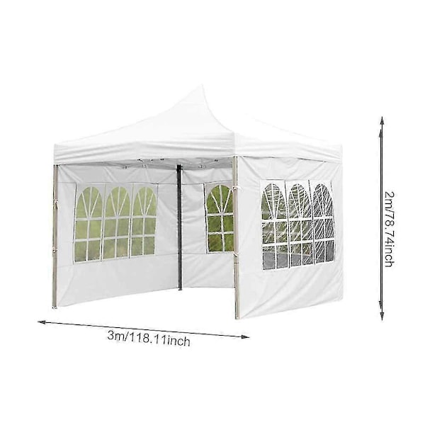 Foldbart Vandtæt Udendørs Festtelt Regnslag Kraftig Oxford Pavillon Have Canopy Telt White 6x2M