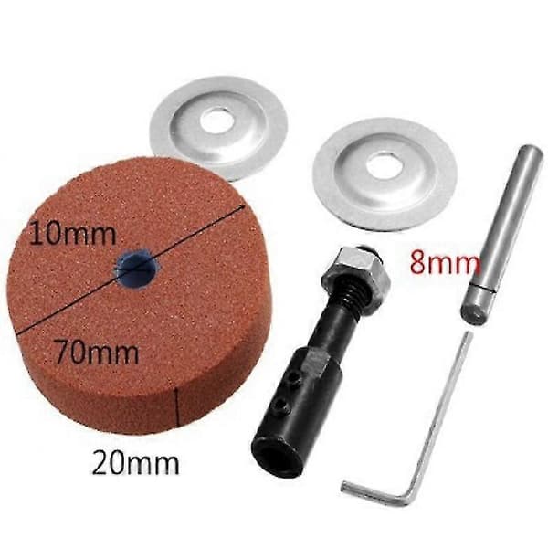 70x20x10mm Slipehjuladapter - Hvit -Sy