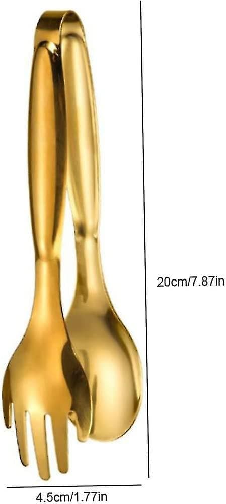 Matpincett i rostfritt stål, brödklämmor, köksredskap (Guld) (2-pack)