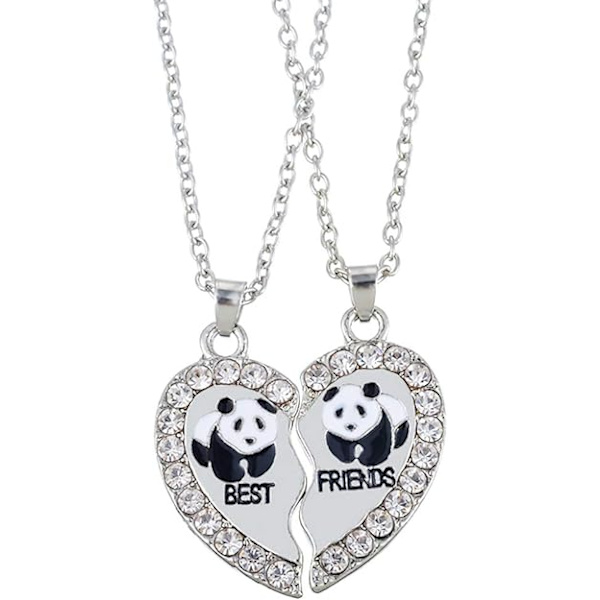 2 kpl Parhaat ystävät Split Heart Kaulakoru Ystävyys Kaulakoru Breaking Pari Palapeli Pandas Parhaat ystävät naiselle