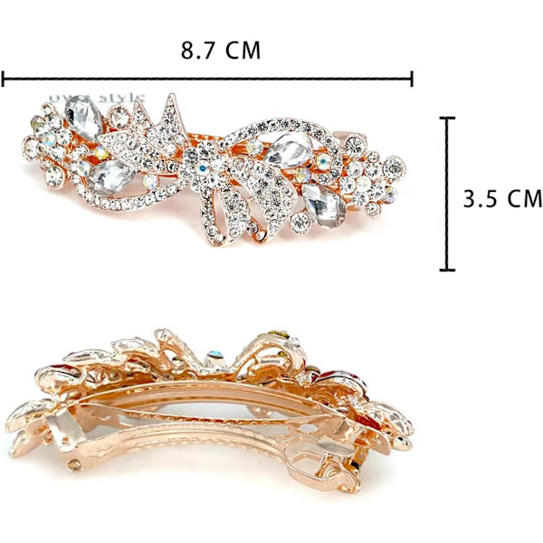 Hårnål strass hästsvans hårklämma utsökt streamer blomma fjäderklämma kristall hårklämma diamant hår accessoarer  hårklämma (vit)