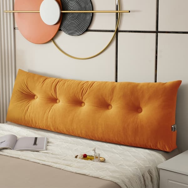 Kileformet pute for sengehode, hodestøtte, lang pute Orange 100*40*12cm