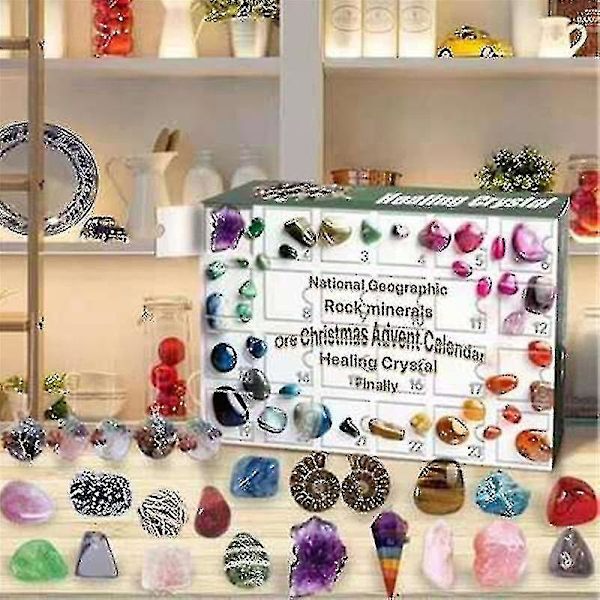 Adventskalender 2023 - Stene, Mineraler & Fossilier Adventskalender Til Børn & Geologi-Entusiaster A