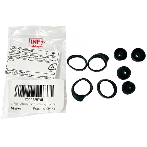 8-pak ørepuder til Samsung SM-R170 Galaxy Buds Sort Sort Black