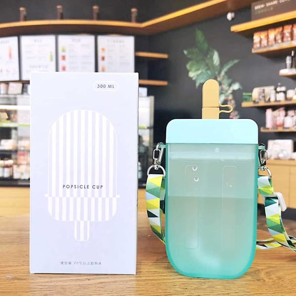 300 ml Popsicle Vattenkoppar Med Sugrör Söta Juice Drickkopp Perfekt För Vuxna