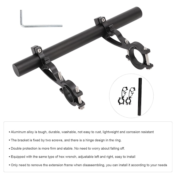 Sykkelstyreforlenger i aluminium, kompatibel med multifunksjonelt sykkelstativ