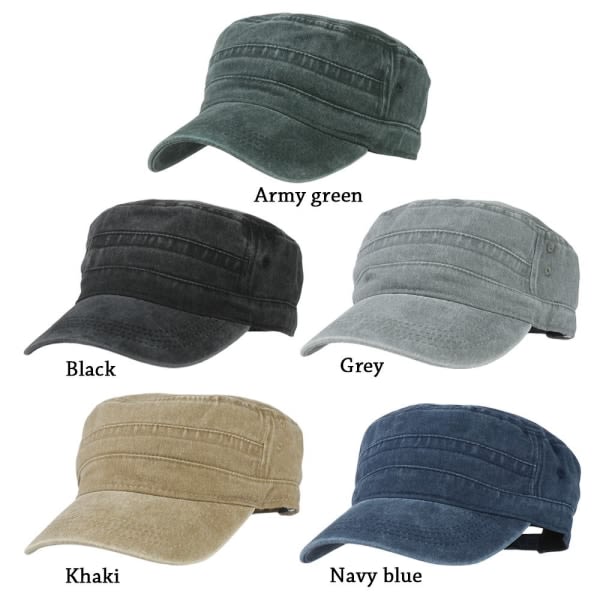 Herre Dame Camouflage Army Hat Camo Military Cadet Combat Cap - navy blue