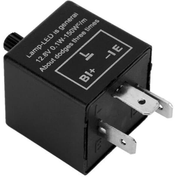 Justerbart LED-blinkrelä - LUSKYKA® - 12V - 3-stift - Kompatibelt med standard- och LED-lampor