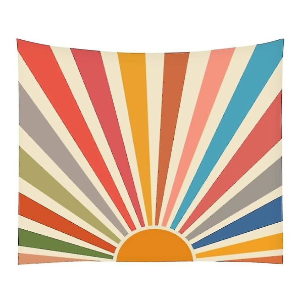 Sun Tapestry Boho Vegghengende Rainbow Geometric Abstrakt 59 X 79inch Hy