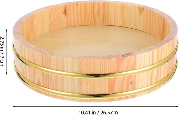 Traditionel træ sushi ris blandeskål Hangiri Oke 26cm stor kapacitet behagelig