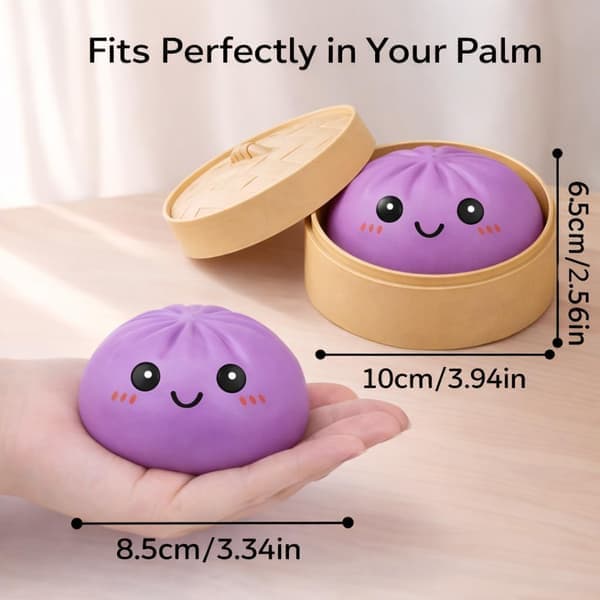 Dumpling Squishies Mystery Box, Myk Dumpling Stressavlastende Sensorisk Leketøy for Voksne Purple Smile