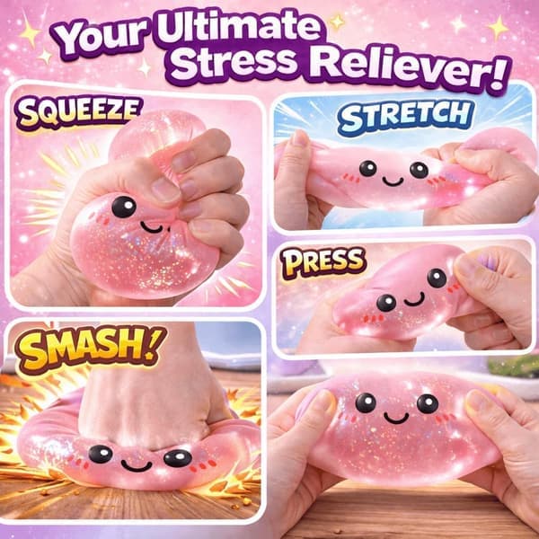 Dumpling Squishies Mystery Box, Blødt Dumpling Stressaflastende Sanselegetøj til Voksne pink