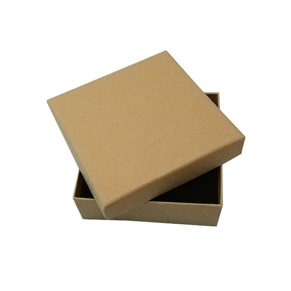 Kraft Cardboard Jewelry Box Of 32 Pieces, 9x9x3 Cm