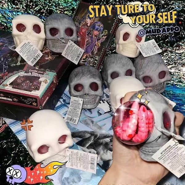 Halloween Kranie Blød Squishy Legetøj Squishy Stressbold Fidget Legetøj til Børn