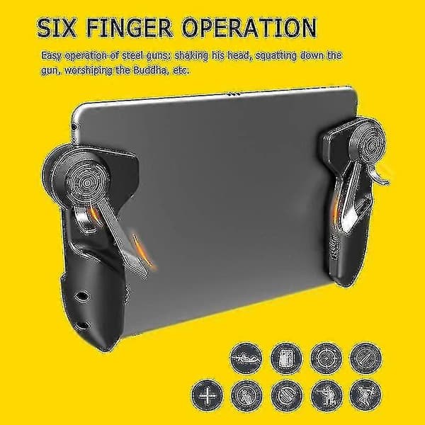 Mobil Pubg Spilcontroller Til Ipad Tablet Seks Finger Spil Joystick Håndtag