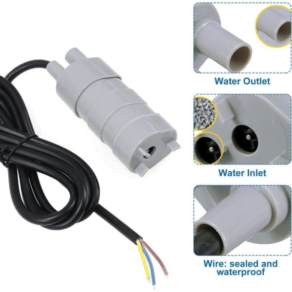 CDQ dränkbar vattenpump, 12V 840L/H dränkbar vattenpump