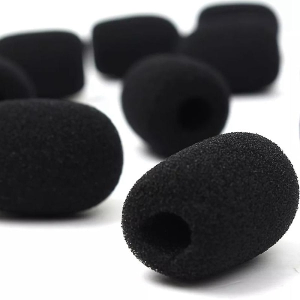100 stk. Mikrofon Headset Grill Vindskærm Svampe Skum Sort Mikrofon Dæksel 30mmx8mm
