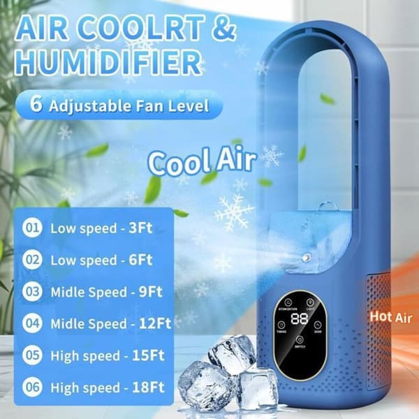 Bærbar ventilator – 3-i-1 bærbar ventilator – 1-6 timers timer – Miniventilator til soveværelse/kontor