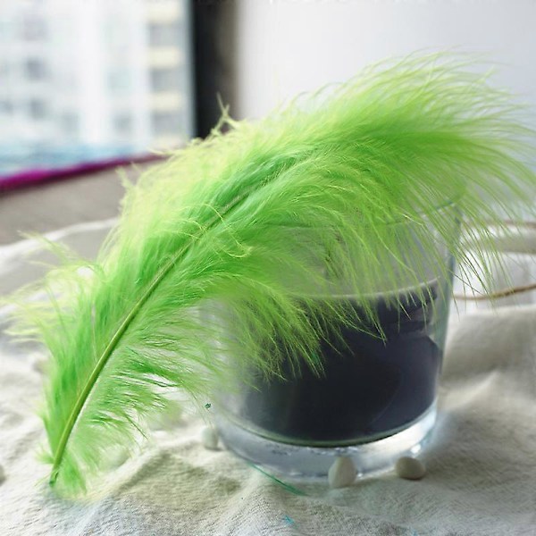 50 stk. Fluffy Tyrkisk Marabou Fjer 10-15 cm Tyrkiske Fjer Dekorationstilbehør Til Smykker Tøj Bryllupsfjer DIY Håndværk Light Green Cashmere