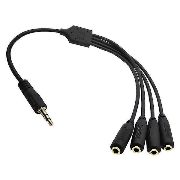 Hörlursdelare Kabel, 3.5mm, 3.5mm Trs 1 Till 4 Vägs Delarkabel