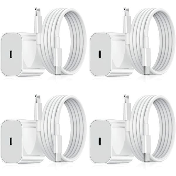 Kompatibel med iPhone-oplader - Hurtigoplader - Adapter + kabel 20W USB-C Hvid 4-pak iPhone（NT） 4-pak 4-pak iPhone 4-Pack iPhone