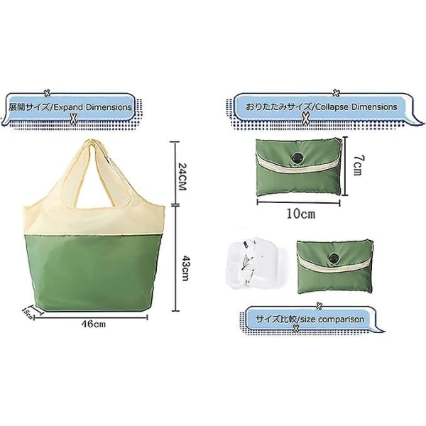 2pc Recycled Shopping Bags Reusable Waterproof Eco Bags Portable Foldable Storage Grocery Bags