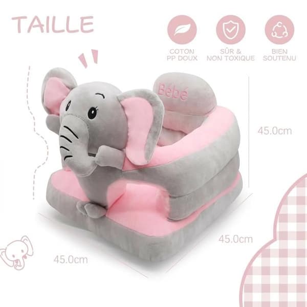 Babystøttesofa – Gulvsete for å lære å sitte – Småbarnsstol (3 til 24 måneder) – A