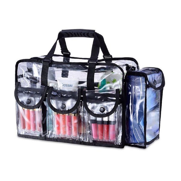 Professional Clear Pvc Makeup Kits Organizer Make Up Set Bag Mua Bag Carry All Makeup Artist Bag Transparent Vinyl Travel Cosmetic Set Bag