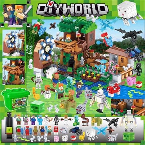Pixel Eventyr Byggeklodssæt – Kreativt Byggelegetøj til Drenge*Leopardkat* Leopard Cat