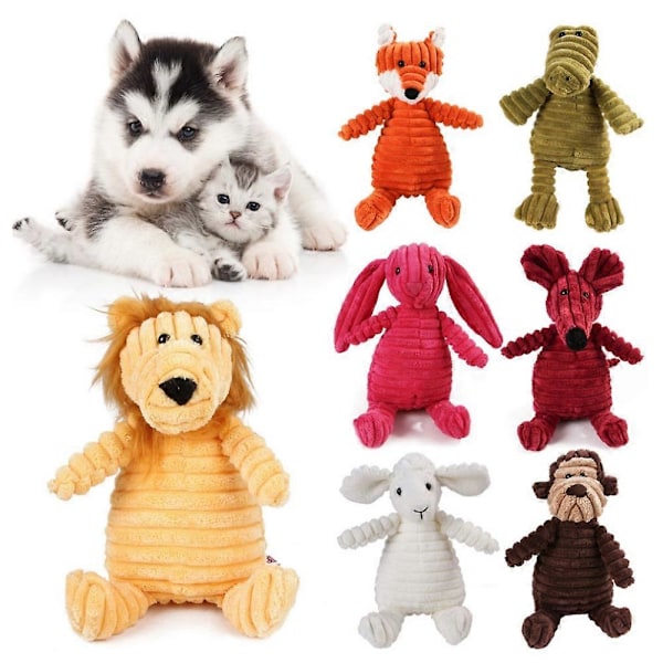 Plush Hundeleksaker Djurformade Bita-Resistenta Pipande Leksaker Corduroy Hundeleksaker för Små Hundar Valpar Husdjur Träningstillbehör monkey