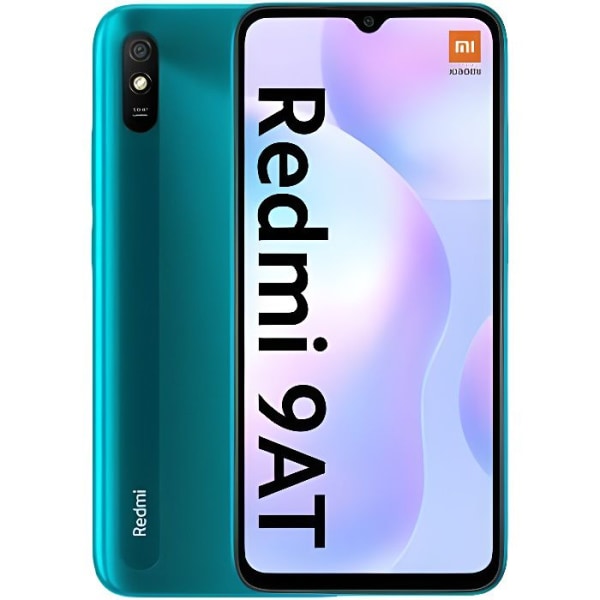 Xiaomi Redmi 9AT 2GB/32GB Grøn (Påfuglgrøn) Dual SIM Fængslende 6,53" HD+-skærm med en robust 6,53" DotDrop-skærm,