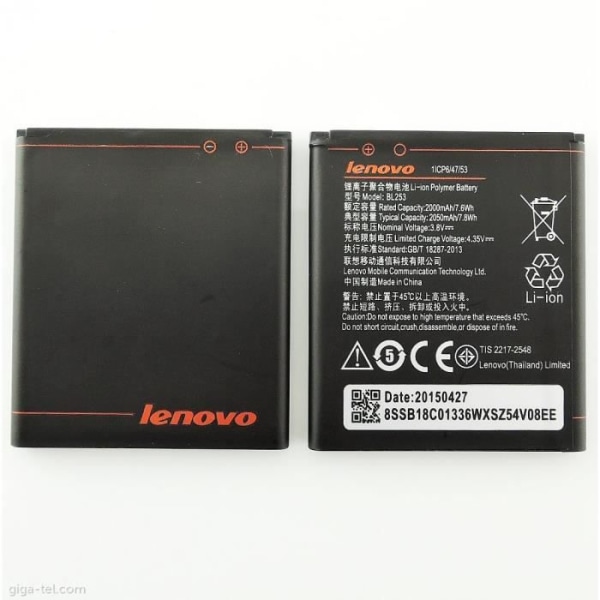 Original Lenovo BL253 batteri för Lenovo A2010, A1000