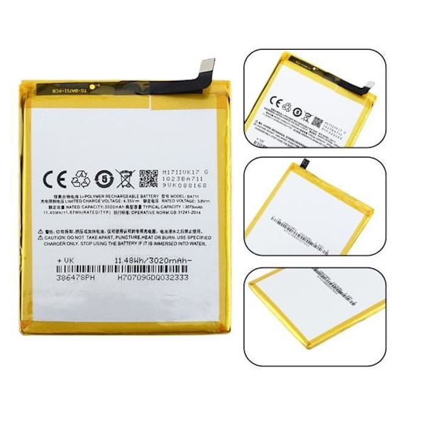 Högkapacitetsbatteri för MeiZu meilan 6 - BA711 - Litiumjon - 2600mAh - 3,7V