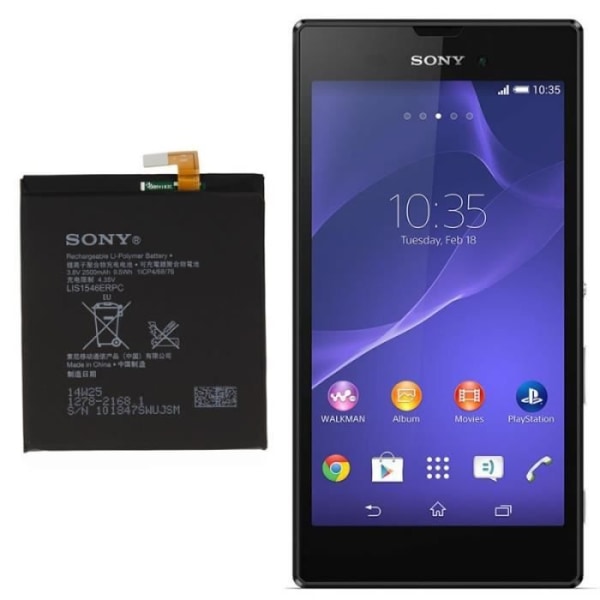 Original Sony lis1546erpc mobiltelefon batteri med li-stift/3,8V/2500mAh