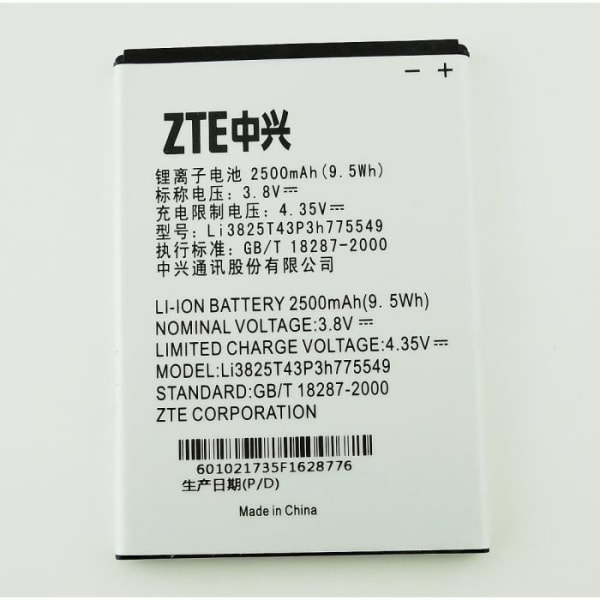 Original ZTE Li3825T43P3h775549 batteri för V987,N919,V967S,U935,N980