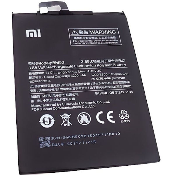 Originalbatteri - Xiaomi Mi Max 2 - BM50 - 5300mAh - Lithium Ion