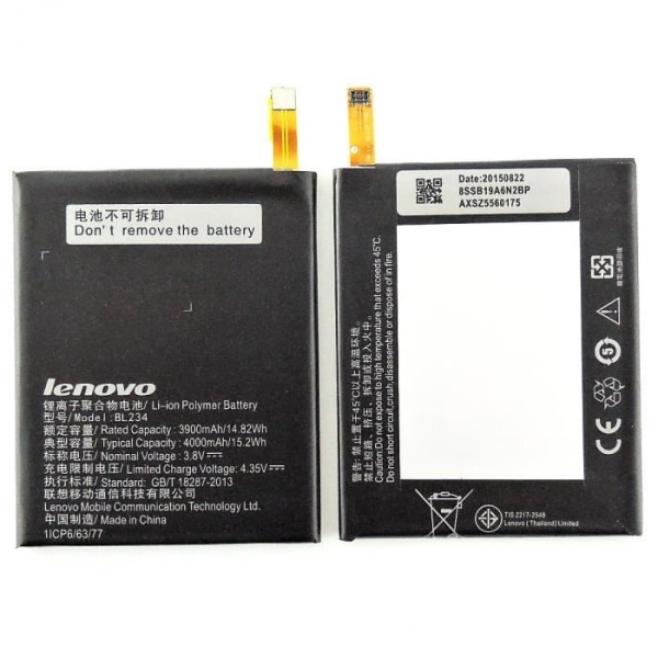 Original Lenovo BL234 batteri för Lenovo P70, VIBE P1m, A5000 DUAL, Bulk