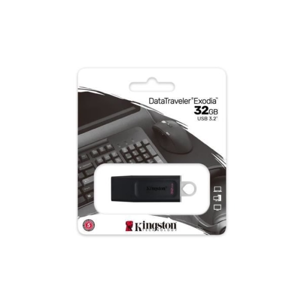 KINGSTON DataTraveler® Exodia 32GB USB-minne - Med skyddskåpa och nyckelringar