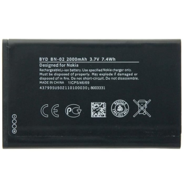 Batterier til Nokia XL genopladeligt Li-ion batteri BN-02 2000mAh