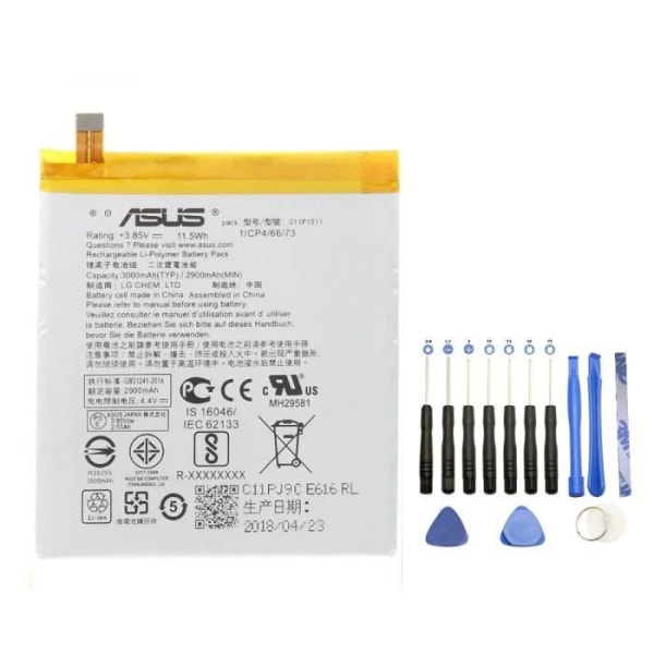 Batteri C11P1511 för Asus ZenFone 3 Z012DA ZE552KL Z012DE + 13st verktygssats