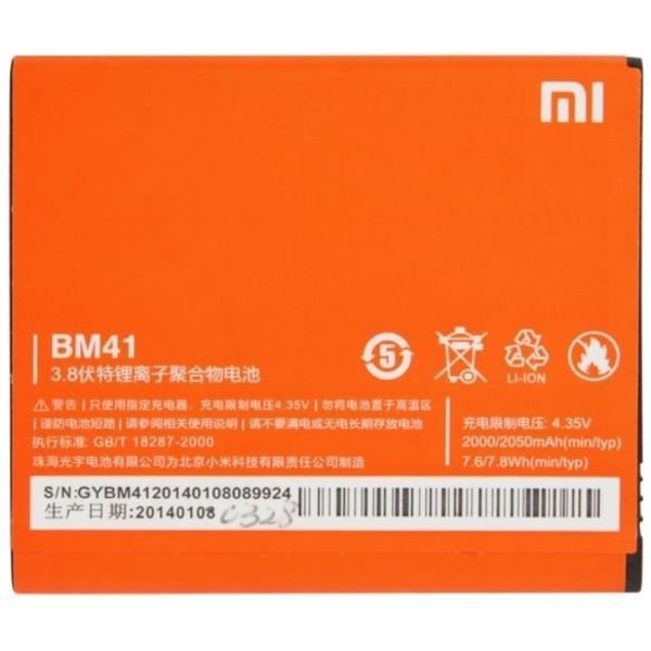 Batteri för MIUI Redmi Model BM41 High Capacity 2000mAh utbyte