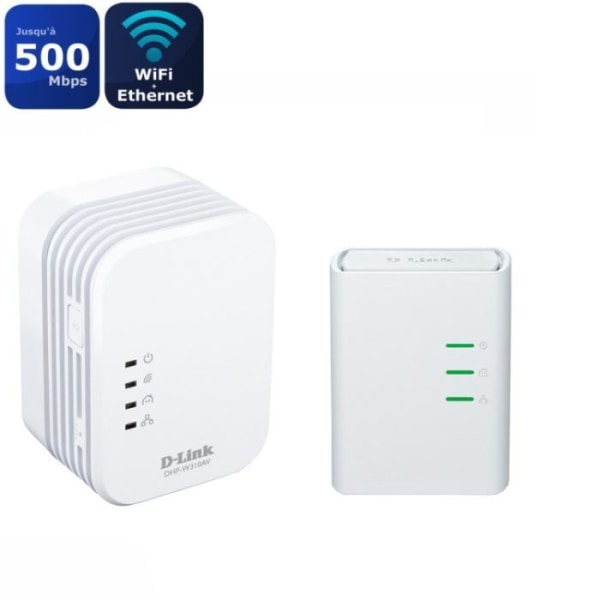 D-LINK Kit med 2 Mini Powerline Wifi-adaptrar - DHP-W311AV - Homeplug AV 500Mbps