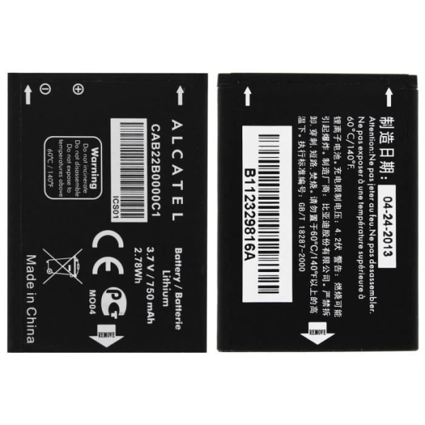 Original Alcatel CAB22D0000C1 batteri - Alcatel One Touch 356, 665, 665x, 2010 - 750mAh - Litiumjon - 3,7V