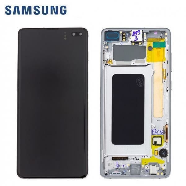 Fuld hvid skærm Galaxy S10+ G975F (Service Pack) Vit