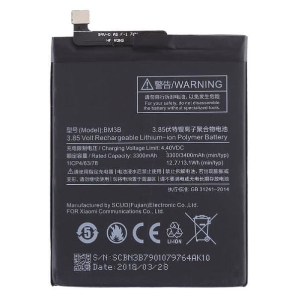 Bm3b Li-polymer batteri 3300mah för Xiaomi Mi Mix / 2s - 251676 Svart